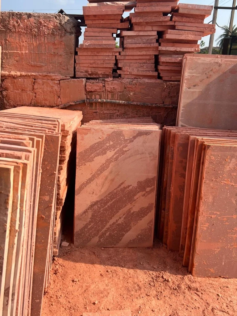 Natural Red Sandstone Slabs & Architectural Tiles Yard