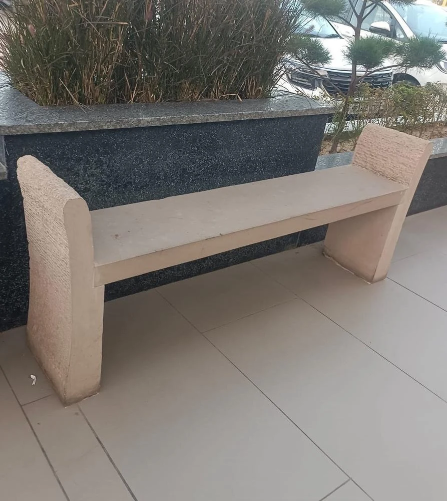 Modern Minimalist Sandstone Outdoor Garden Bench