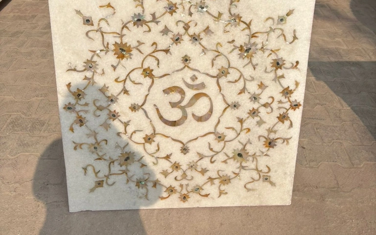 Handcrafted Sacred Om Marble Inlay after